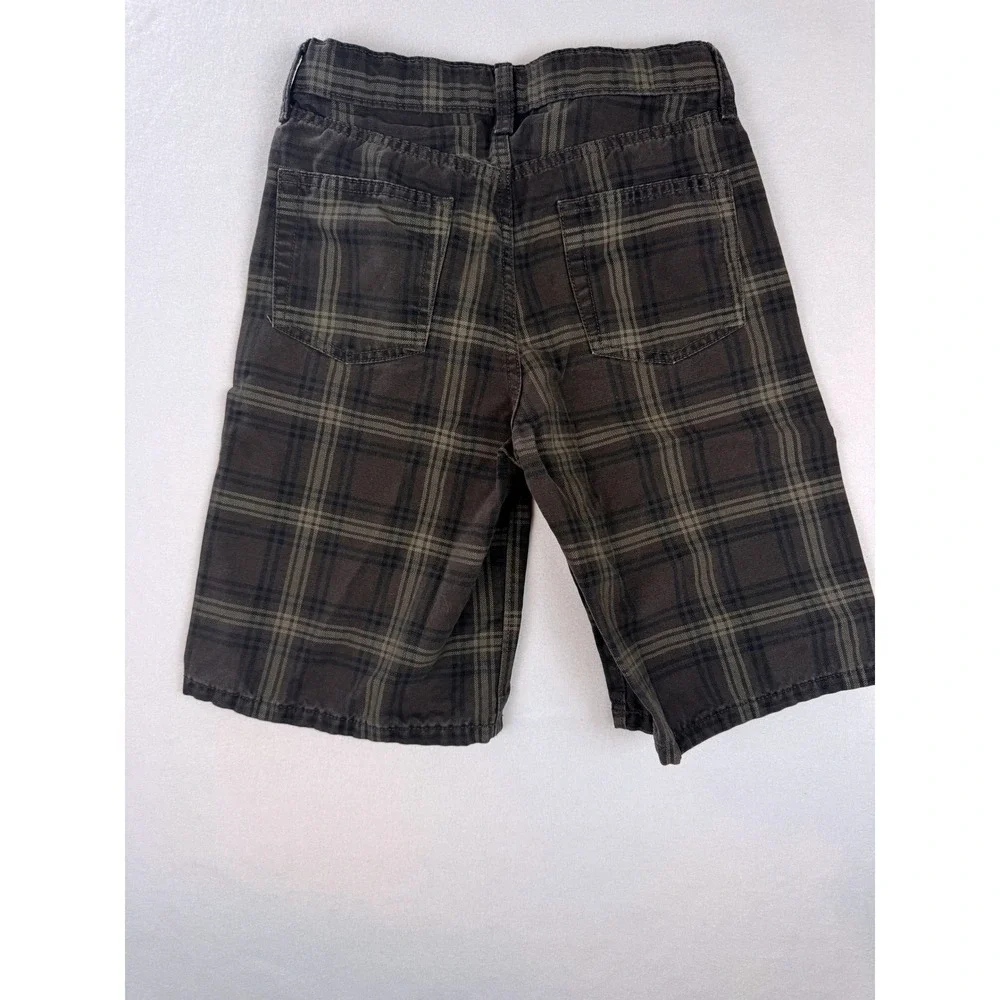 Old Navy Super Baggy Plaid Shorts Boys Size 12 Brown Cotton Casual